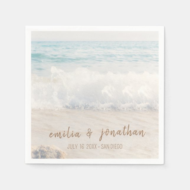 Strandhochzeit | Hochzeit am Meer Serviette (Vorderseite)