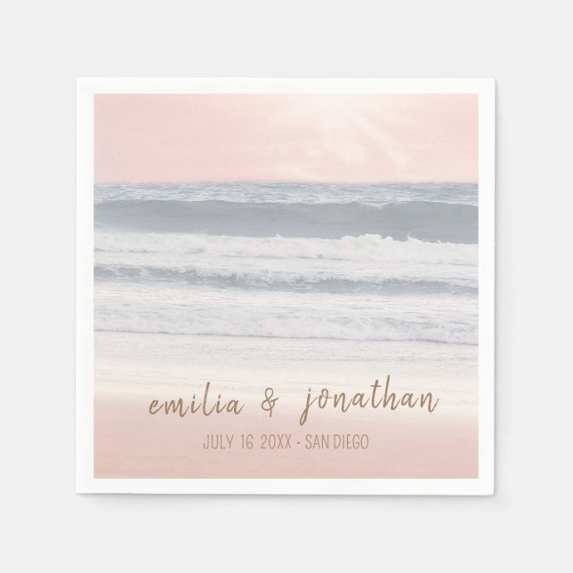 Strandhochzeit | Hochzeit am Meer Serviette (Vorderseite)
