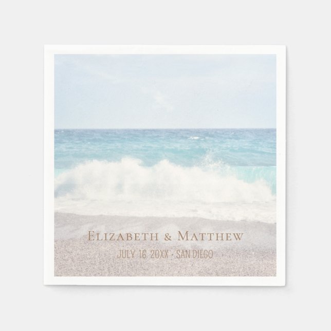 Strandhochzeit | Hochzeit am Meer Serviette (Vorderseite)