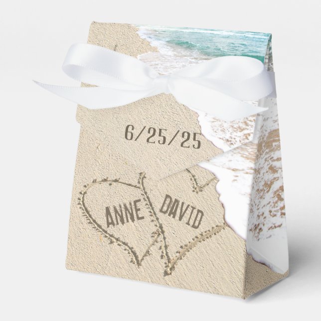 Strandhochzeit hört auf Sand Geschenkschachtel (Vorderseite)