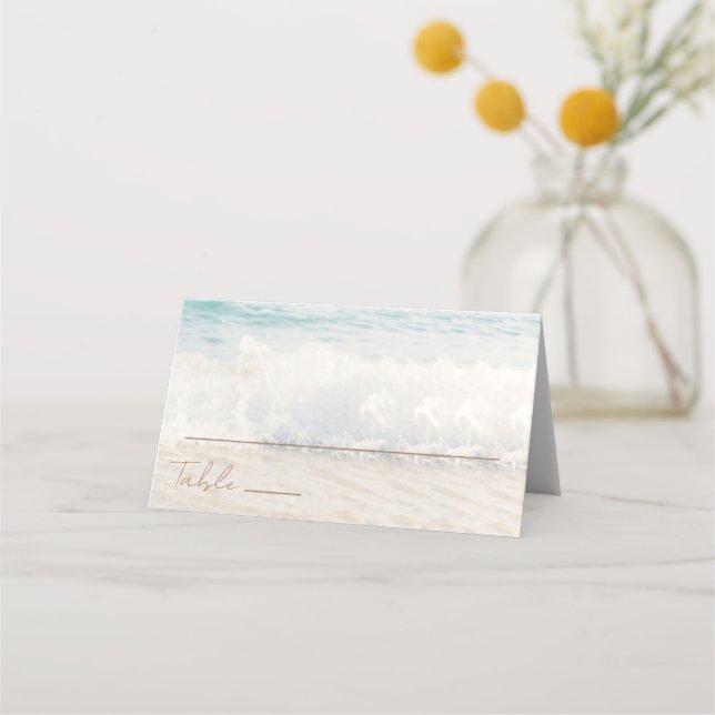 Strandhochzeit Meerhochzeit Platzkarte (Vorderseite)