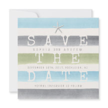 Strandhochzeit mit Aquarellstreifen Save the Date