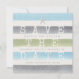 Strandhochzeit mit Aquarellstreifen Save the Date