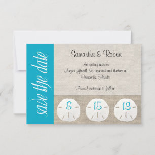 Strandhochzeit mit Sanddoller Save-the-Date Malibu Save The Date