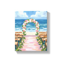 Strandhochzeit Mittelgang Floral Wasserfarbe