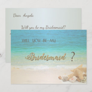 Strandhochzeit Muscheln Brautjungfer Karte