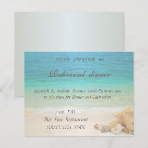 Strandhochzeit Muscheln  Probeessen Einladung