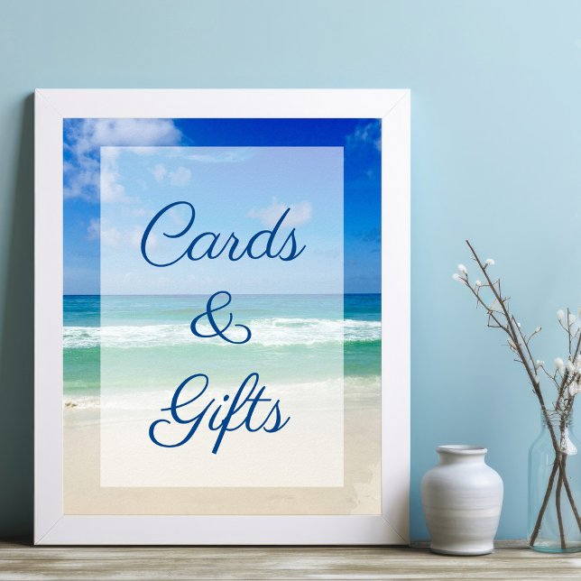 Strandhochzeit Ozeanwellen Foto Karten & Geschenke Poster (Von Creator hochgeladen)