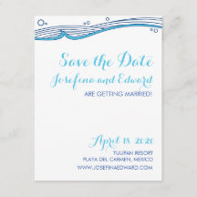Strandhochzeit Ozeanwellen Save-the-Date