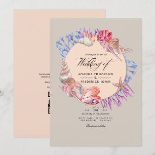 Strandhochzeit QR Code RSVP Einladung