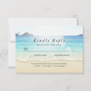 Strandhochzeit RSVP Essenswahl Karte