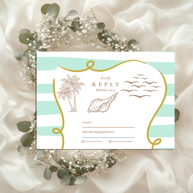 Strandhochzeit RSVP Karte (Von Creator hochgeladen)