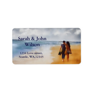 Strandhochzeit, Rücksendeadresseaufkleber Adressaufkleber