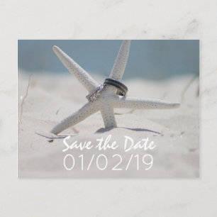 Strandhochzeit Save the Date mit Foto Ankündigungspostkarte