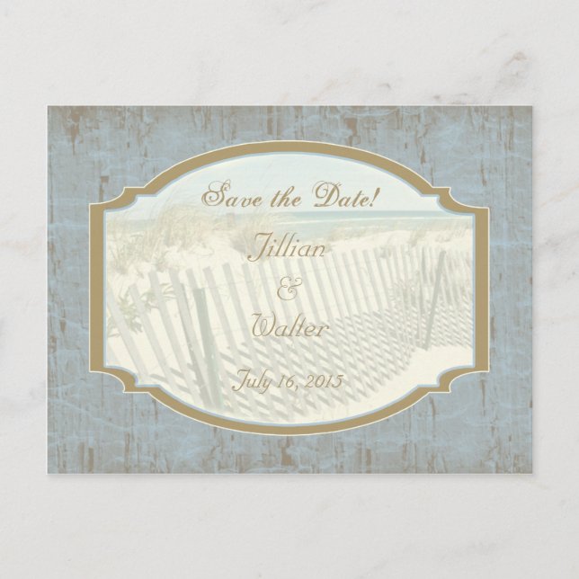 Strandhochzeit Save the Date Postkarte (Vorderseite)