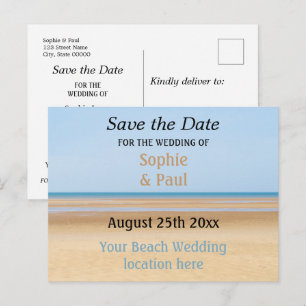 Strandhochzeit Save the Date Postkarte