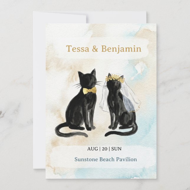 Strandhochzeit Save The Date – Tessa & Benjamin Einladung (Vorderseite)