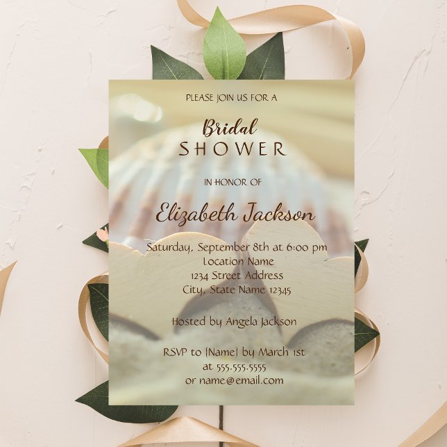 Strandhochzeit, Seashell, Waldherzen Brautparty Einladung (Von Creator hochgeladen)