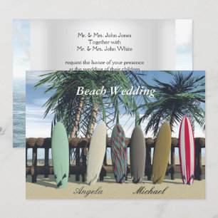 Strandhochzeit Surfboards Einladung