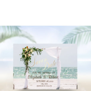 Strandhochzeits-Laube Blumen Save The Date