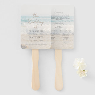 Strandhochzeits-Programm für eine Hochzeit am Meer Fächer
