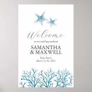 Strandhochzeits-Wochenende-Willkommensschild Seest Poster