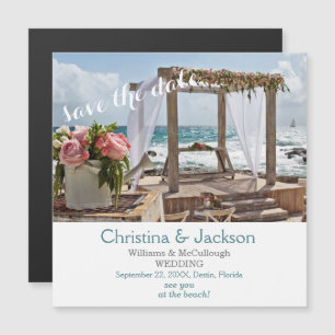 Strandhochzeitsbild Save the Date Hochzeit Magneteinladung