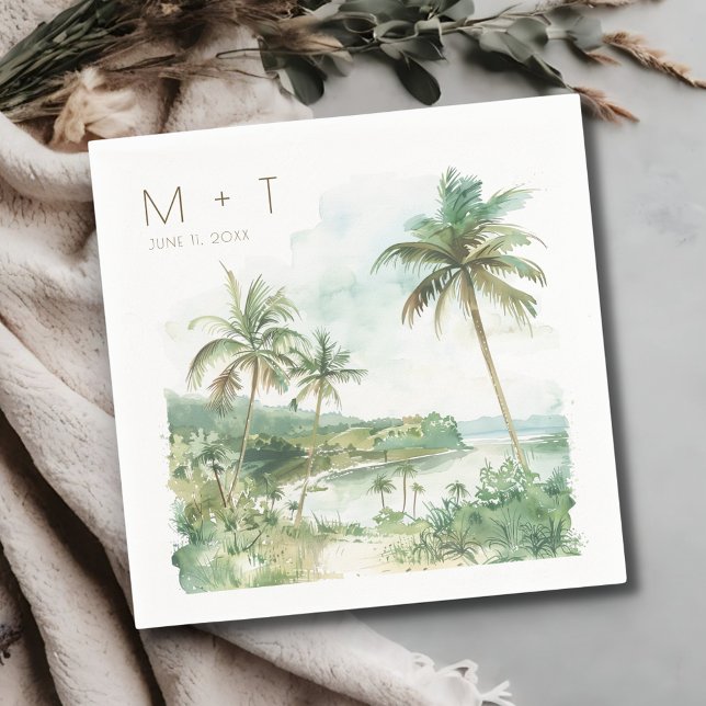 Strandhochzeitsempfang  serviette (Destination Beach Wedding Reception Napkins)
