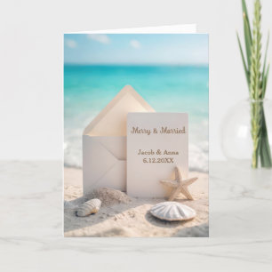 Strandhochzeitsweihnachten mit Seestern Feiertagskarte