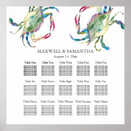 Strandhochzeitungs-CHART, Blue Crab Poster