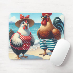 Strandhühner mit Badeanzügen Mousepad