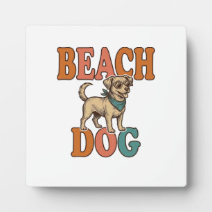 Strandhund Vintage Gravur Grafikdesign_1 Fotoplatte