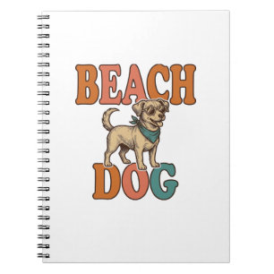 Strandhund Vintage Gravur Grafikdesign_1 Notizblock