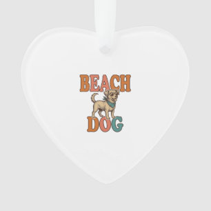 Strandhund Vintage Gravur Grafikdesign_1 Ornament