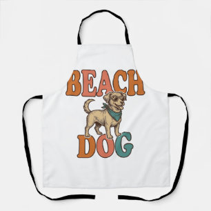 Strandhund Vintage Gravur Grafikdesign_1 Schürze