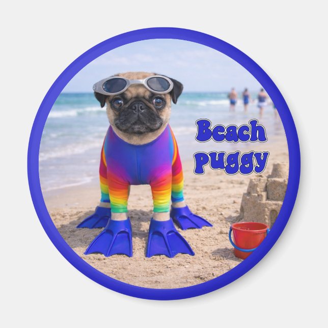 Strandhündchen Magnet (Vorne)
