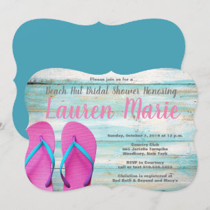 Strandhütte Teal Flip Flops Brautparty Einladung
