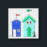 Strandhütten 2 Illustration Leinwanddruck<br><div class="desc">Küste und tropisch</div>