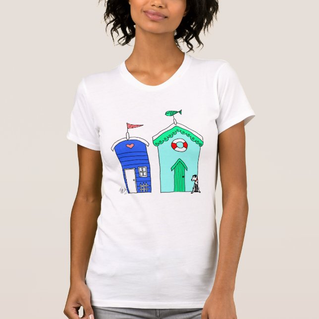 Strandhütten 2 Illustration T-Shirt (Vorderseite)