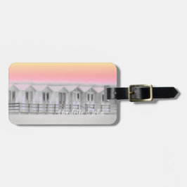 Strandhütten am Cornischen Meer rosa Sonnenunterga Gepäckanhänger