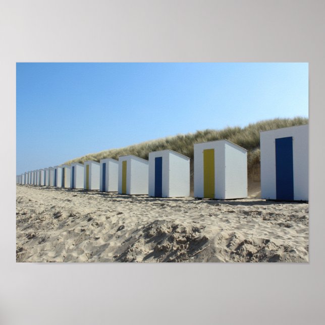 Strandhütten, Cadzand-Bad, Niederlande Poster (Vorne)