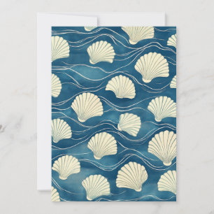 Strandige Küsten-Aquarell-Creme-Muscheln Blank Feiertagskarte