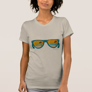 Strandillustrierte Sonnenuntergangs-Ferien-Sonnenb T-Shirt