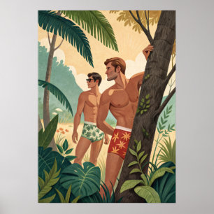 Strandjungen im Wald Poster