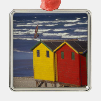 Strandkabinen in der St. James Bay, bei Kapstadt, Ornament Aus Metall