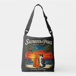 Strandkatzen Sonnenuntergang - Süße Katzenliebhab Tragetaschen Mit Langen Trägern