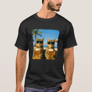 Strandkatzen Trinken Bier Meme Lustiger Sommer Kel T-Shirt