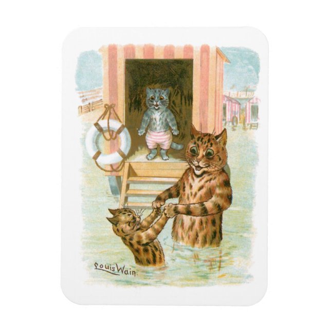 Strandkatzen von Louis Wain Magnet (Vertikal)