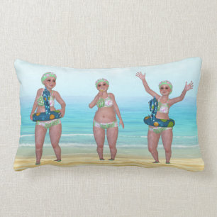 Strandkissen mit sonniger Badebekleidung Lendenkissen