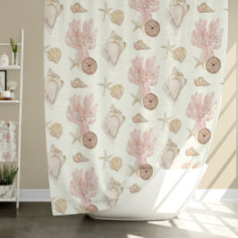 Strandkorallen Starfish Muschel Wasserfarbe Duschvorhang